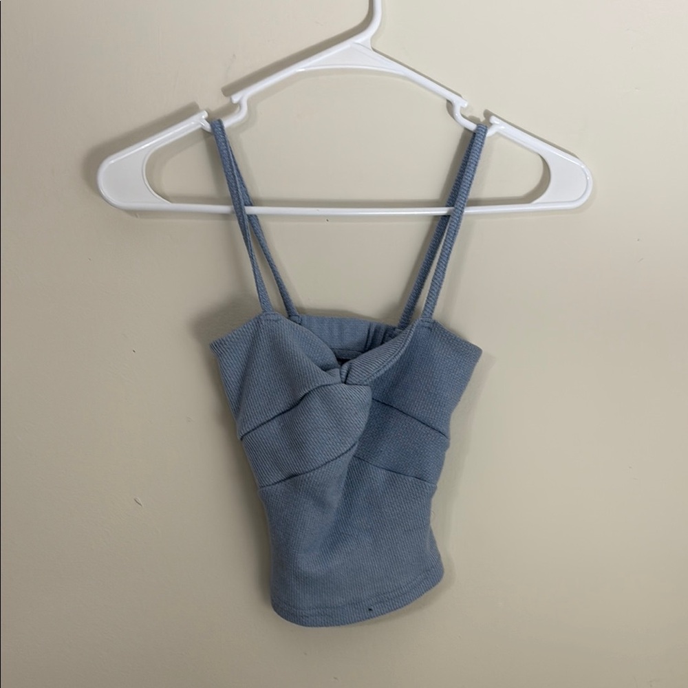 Blue Bustier Camisole with V-Neckline